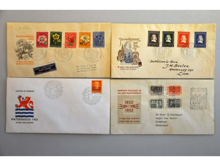 collectie fdc's vanaf E1 (met gebreken) t/m E663 in 6 albums 