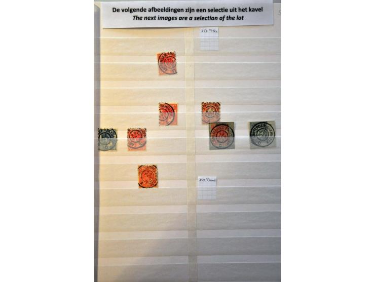 mooie collectie grootrond trajectstempels (ruim 250 ex.) met veel luxe afdrukken en betere ex. (o.a. Amst: Harmelen-Rott:, Ha