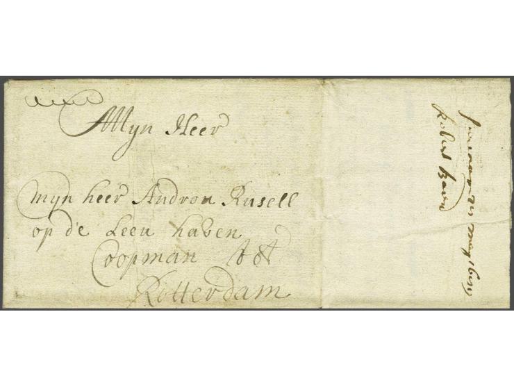 Complete frisse brief, geschreven Surinam le 18 may 1689 naar Rotterdam, zonder vervoersaanduidingen. 17e eeuwse brieven uit 