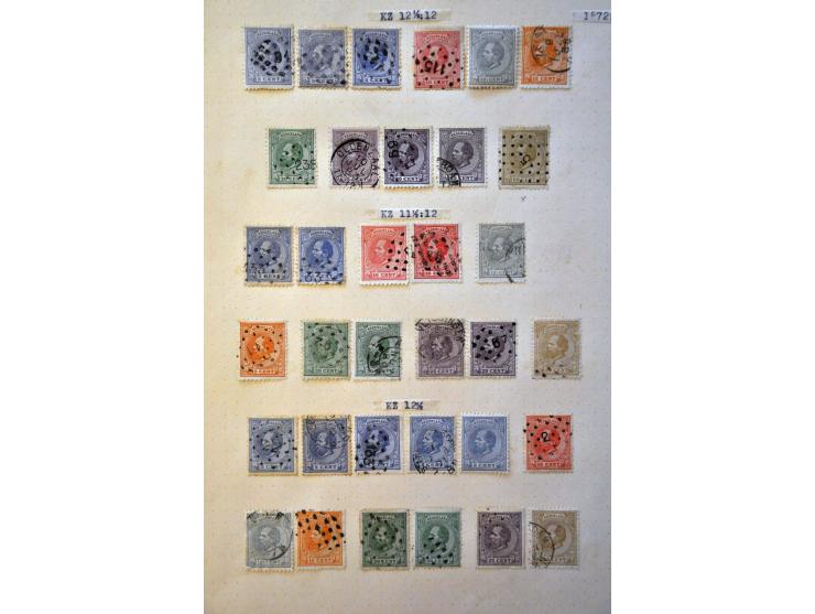 gespecialiseerde collectie 1852-1920 hoofdzakelijk gestempeld met beter materiaal, tandingen, typen w.b. uitgebreid emissie p