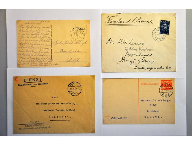 mobilisatie 1939-1940, 31 poststukken met VELDPOST stempels, veel verschillende nummers, w.b. één beport