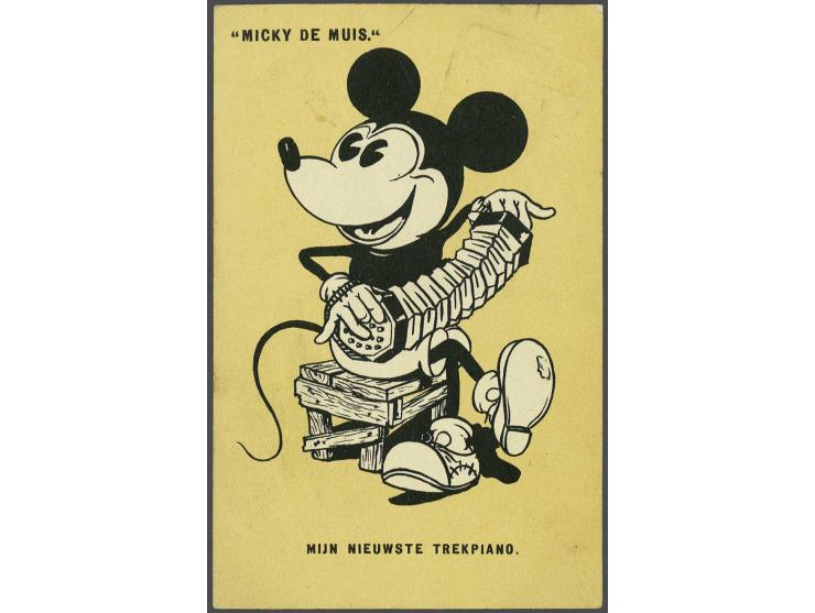 ca. 200 ex. meest oude met leuk motief o.a. Mickey Mouse in album