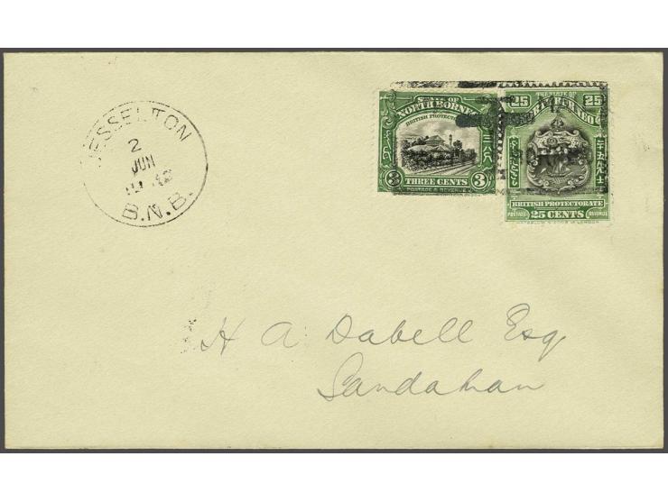 RAF survey flight 1930, envelope carried on the third stage from Jesselton via Kudat to Sandakan franked at 28 cents with the