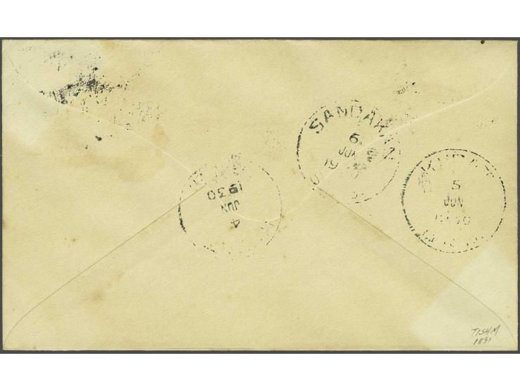 RAF survey flight 1930, envelope carried on the third stage from Jesselton via Kudat to Sandakan franked at 28 cents with the