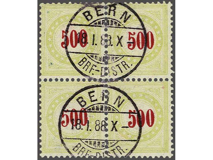 Postage Due 500 centimes pale green and red type IIK (Zst. 22B) in block of 4, very fine, cat.v. CHF 360+