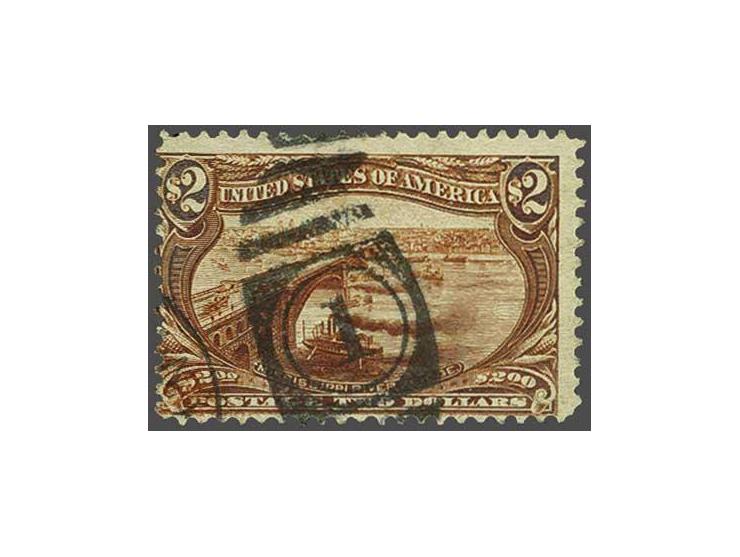 Omaha $2 orange brown Mississippi River Bridge, fine/very fine (decentred), cat.v. $1050