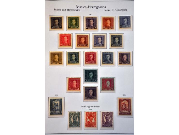 collection 1879-1918 including non-issued stamps Macedonia 1906 on album leaves