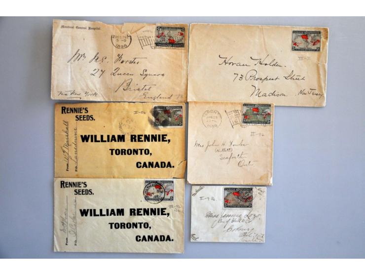 specialized collection of SG 166 - 168, on types, colors etc, */used including 18 covers