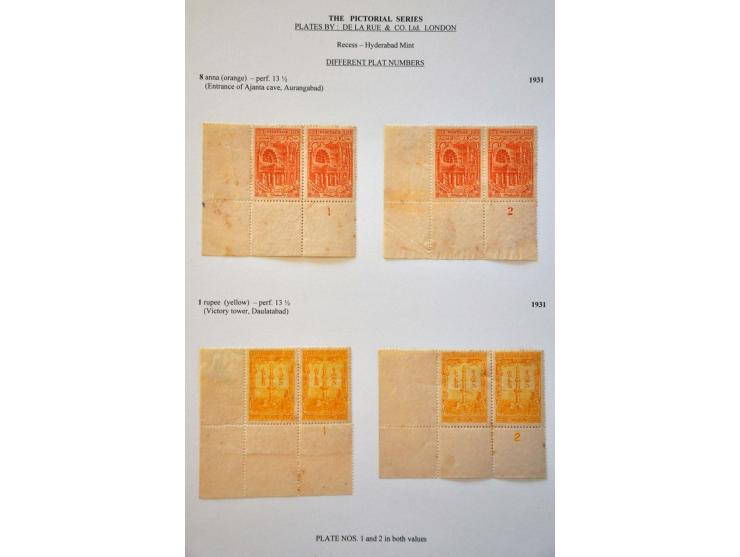 specialized collection of Hyderabad with perforations, colours, paper types and some covers