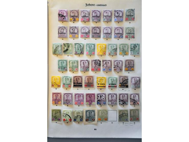 collection upto ca. 1935 used including Johore, Kedah, Kelantan, Negri Sembilan, Pahang, Perak, Selangor, Sungei Ujong, etc. 