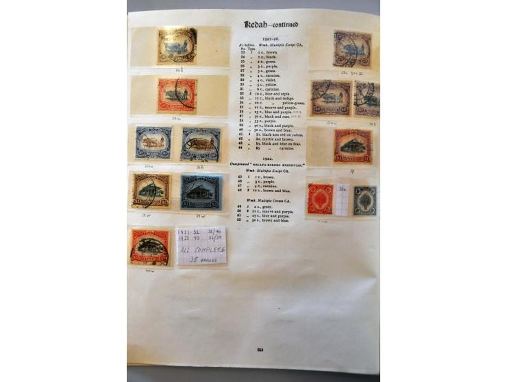 collection upto ca. 1935 used including Johore, Kedah, Kelantan, Negri Sembilan, Pahang, Perak, Selangor, Sungei Ujong, etc. 