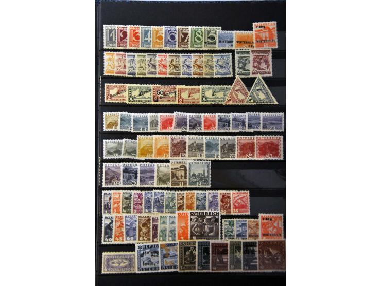 mainly */** with many better sets and stamps including 80th Birthday Franz Joseph (2 kronen missing), FIS, Katholikentag, Hit