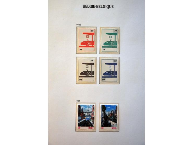 collectie 1949-1999 ** w.b. UPU 1952, Schrijvers, Koekelbergblok, Zuidpoolblok en iets spoorwegen in 4 luxe Davo albums