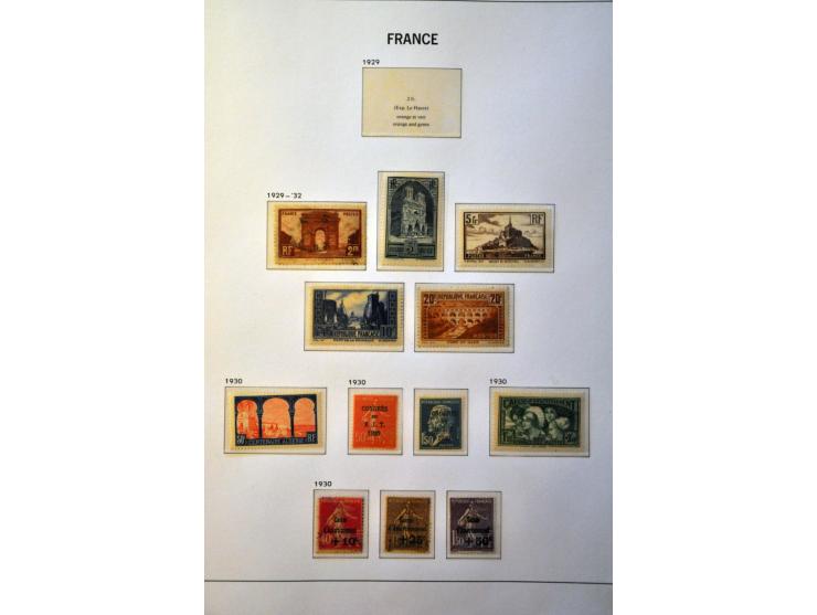 collection 1849-1979 used, later */** including classic issues, both Airmail 50 francs etc. in mixed condition in 3 Davo albu