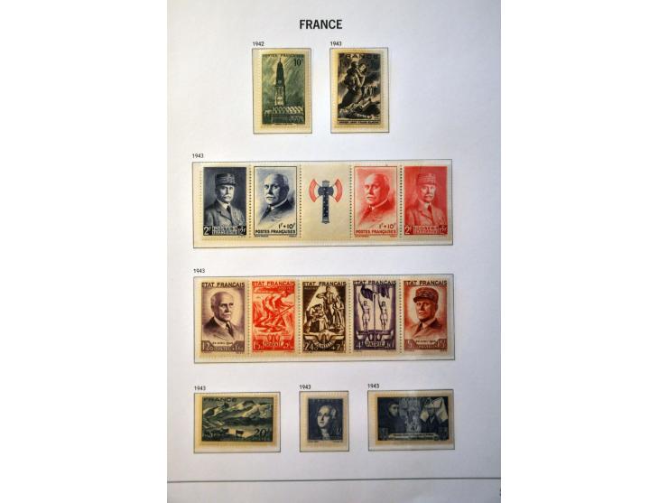 collection 1849-1979 used, later */** including classic issues, both Airmail 50 francs etc. in mixed condition in 3 Davo albu