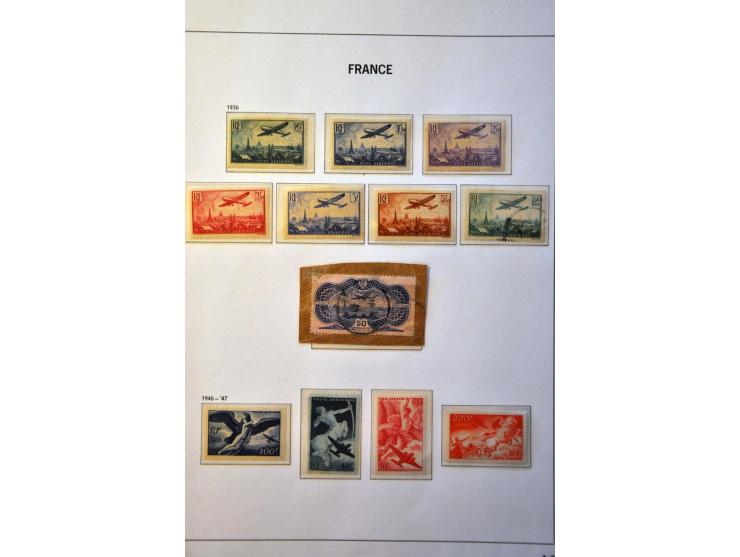 collection 1849-1979 used, later */** including classic issues, both Airmail 50 francs etc. in mixed condition in 3 Davo albu