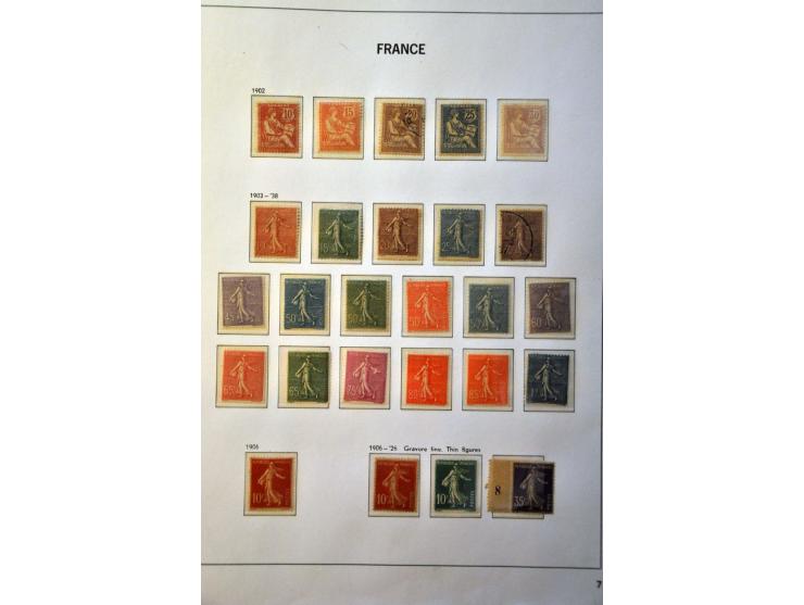 collection 1849-1979 used, later */** including classic issues, both Airmail 50 francs etc. in mixed condition in 3 Davo albu