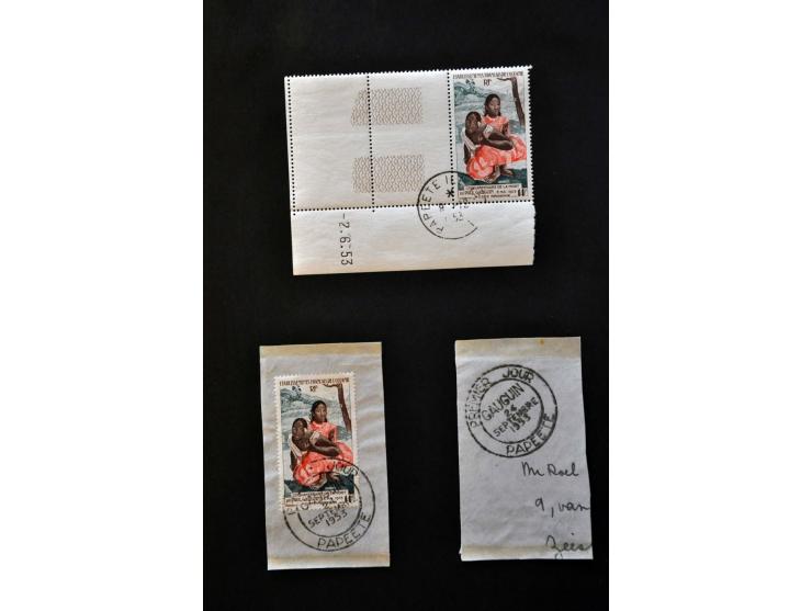 Polynesia nice collection with better material a.o  proofs, imperforated, epreuves in good condition in Schaubek album