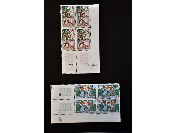 Polynesia nice collection with better material a.o  proofs, imperforated, epreuves in good condition in Schaubek album