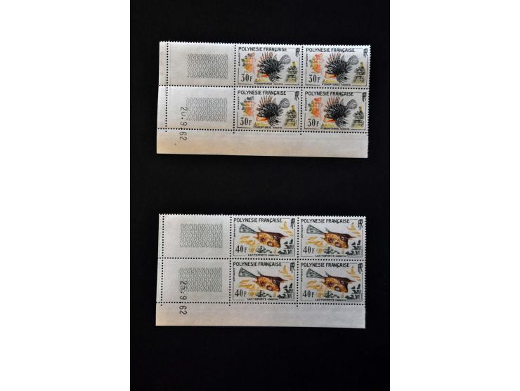 Polynesia nice collection with better material a.o  proofs, imperforated, epreuves in good condition in Schaubek album