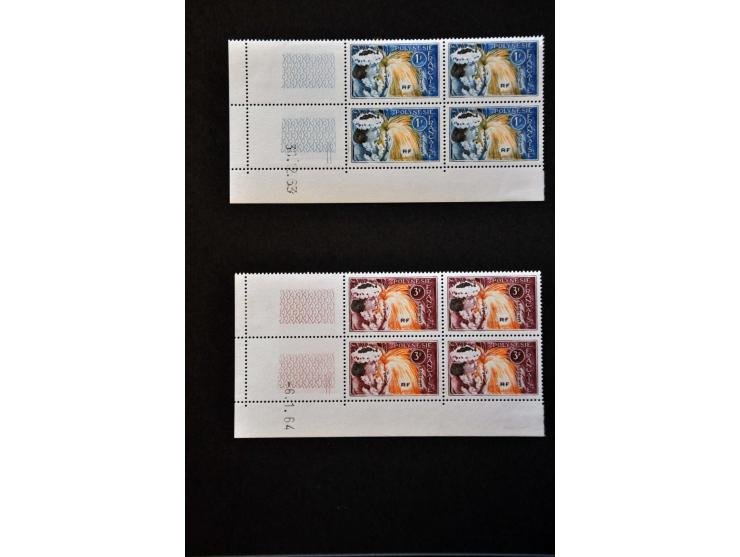 Polynesia nice collection with better material a.o  proofs, imperforated, epreuves in good condition in Schaubek album