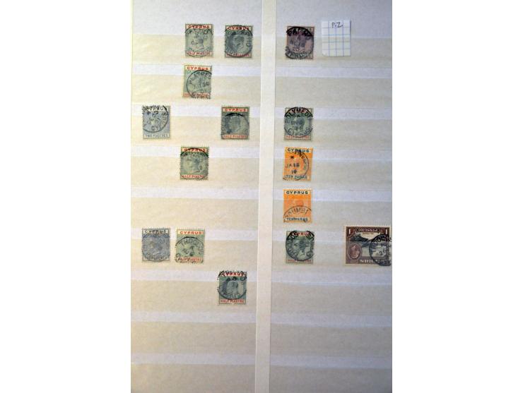 collection postmarks, ca. 280 ex. with numerals, squared circles, cds, railways, rurals, etc. in stockbook 