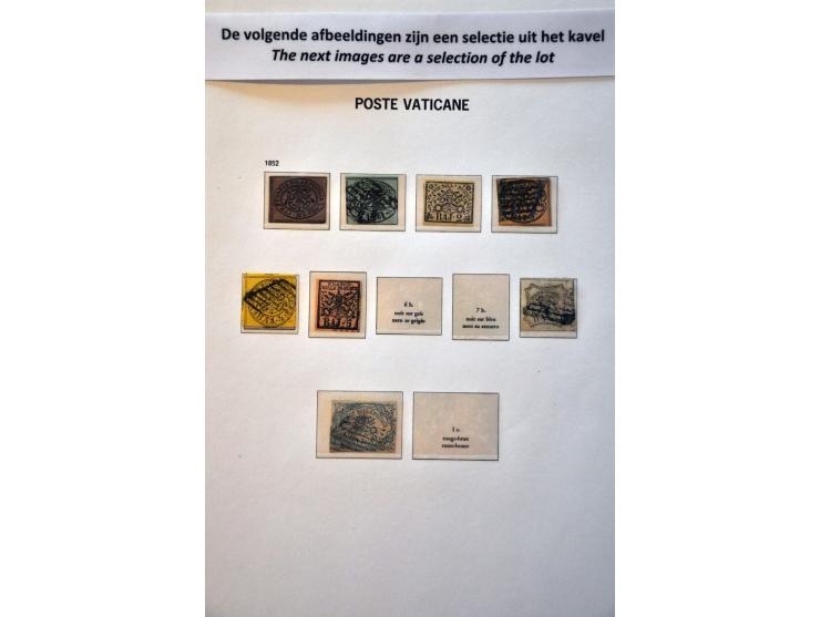 collection 1852-1991 with Papal States, better sets, minisheet nr. 1, Air Mail, fdc's etc. in 3 albums