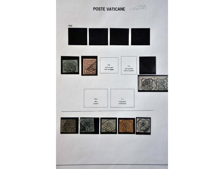 collection 1852-1991 with Papal States, better sets, minisheet nr. 1, Air Mail, fdc's etc. in 3 albums