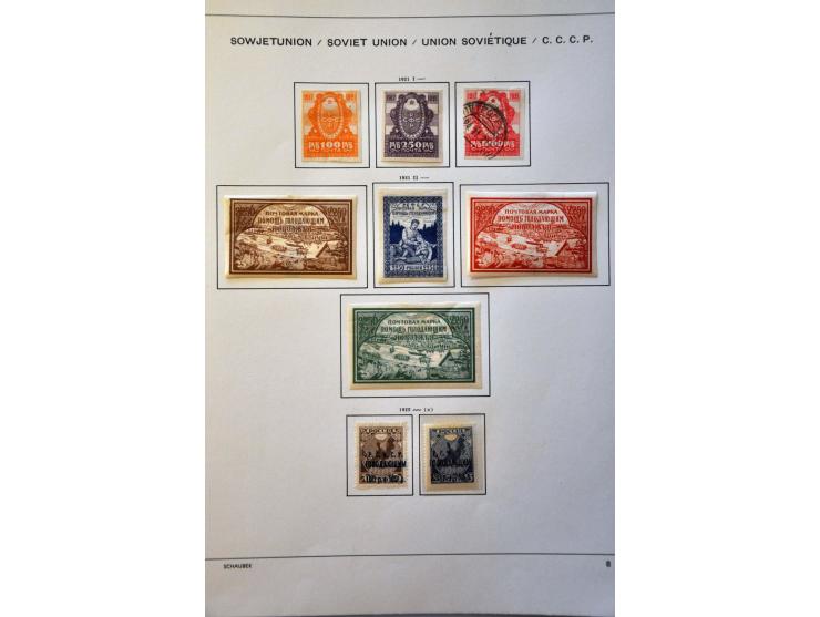 collection 1857-1988 used and */** with many better stamps, sets, minisheets and Airmail in 7 Schaubek binders in large box