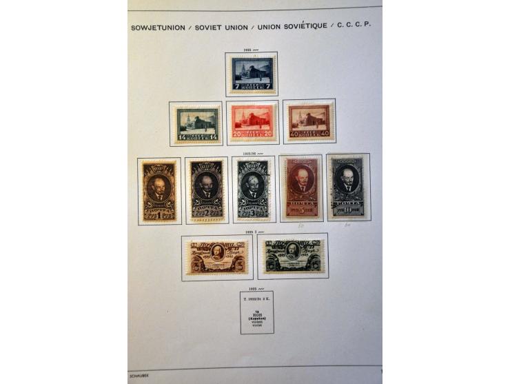 collection 1857-1988 used and */** with many better stamps, sets, minisheets and Airmail in 7 Schaubek binders in large box