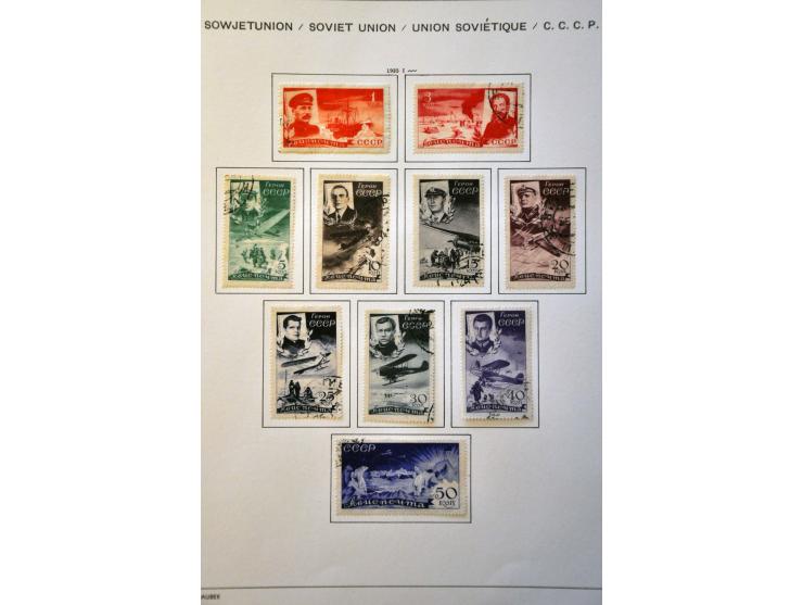 collection 1857-1988 used and */** with many better stamps, sets, minisheets and Airmail in 7 Schaubek binders in large box