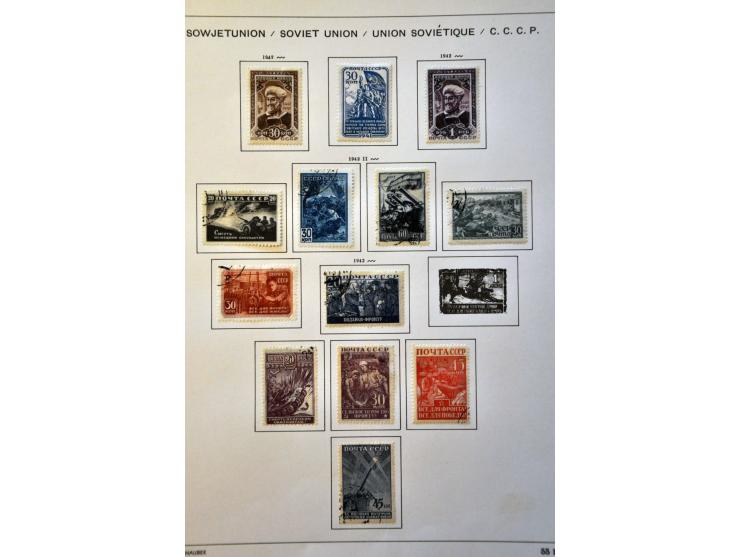 collection 1857-1988 used and */** with many better stamps, sets, minisheets and Airmail in 7 Schaubek binders in large box