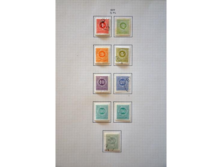 collection and stock 1874-1913 used and */** specialized with perforations, varieties, cancellations etc. in 2 stockbooks and