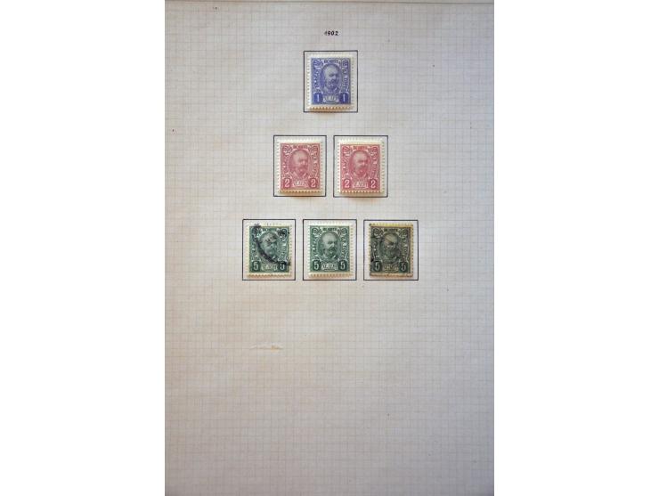 collection and stock 1874-1913 used and */** specialized with perforations, varieties, cancellations etc. in 2 stockbooks and