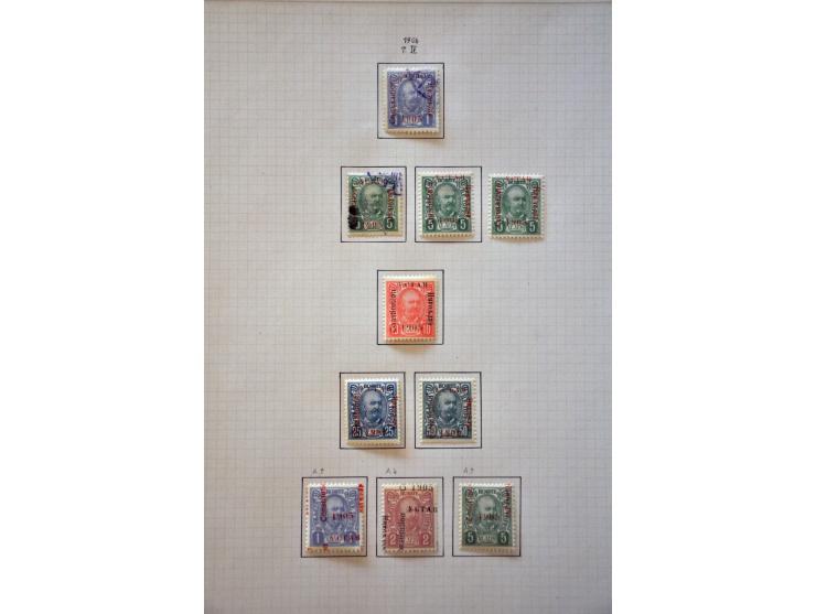 collection and stock 1874-1913 used and */** specialized with perforations, varieties, cancellations etc. in 2 stockbooks and