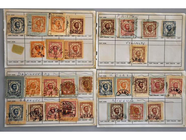 collection and stock 1874-1913 used and */** specialized with perforations, varieties, cancellations etc. in 2 stockbooks and