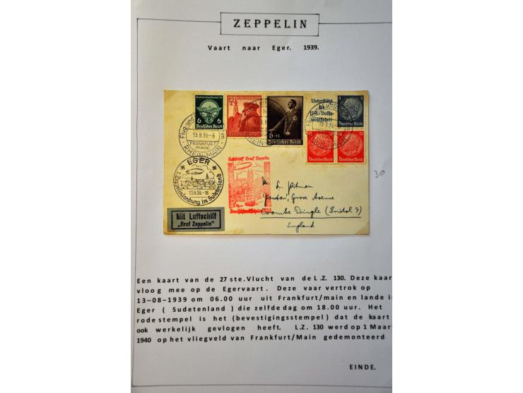 collection of about 130 Zeppelin covers including better flights and frankings, Treatypost, registered etc. on album leaves i