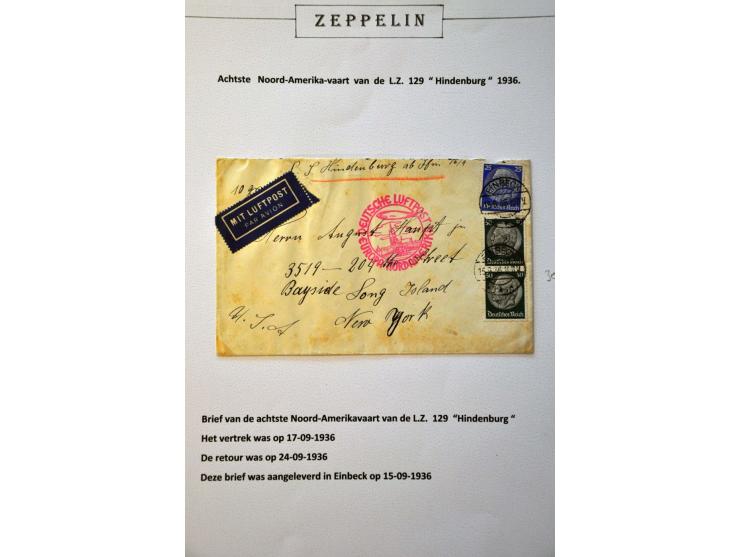 collection of about 130 Zeppelin covers including better flights and frankings, Treatypost, registered etc. on album leaves i