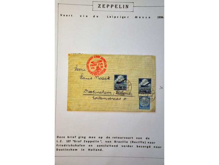 collection of about 130 Zeppelin covers including better flights and frankings, Treatypost, registered etc. on album leaves i