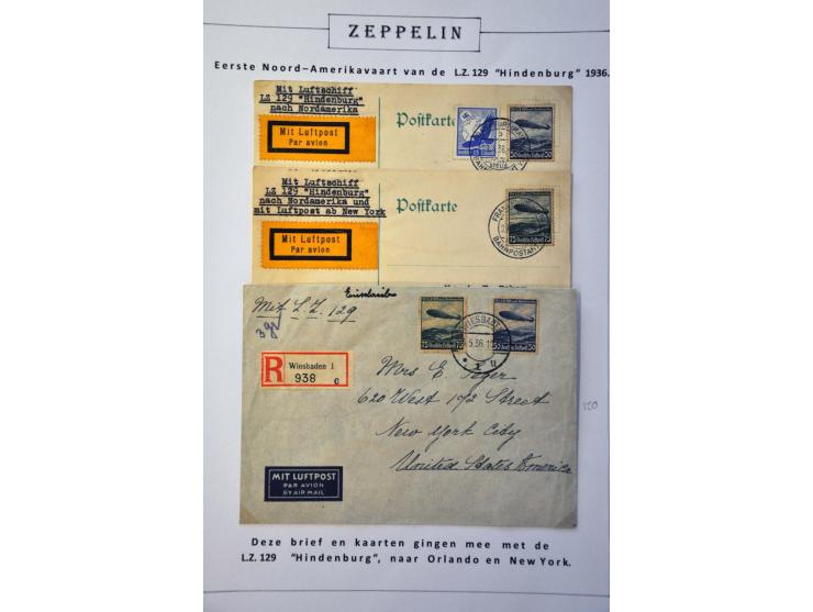 collection of about 130 Zeppelin covers including better flights and frankings, Treatypost, registered etc. on album leaves i