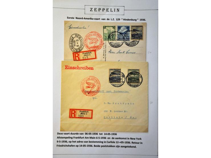 collection of about 130 Zeppelin covers including better flights and frankings, Treatypost, registered etc. on album leaves i