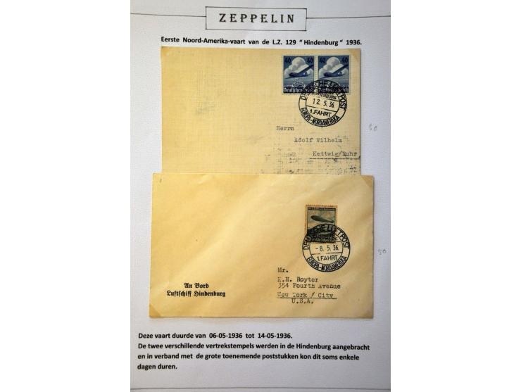 collection of about 130 Zeppelin covers including better flights and frankings, Treatypost, registered etc. on album leaves i