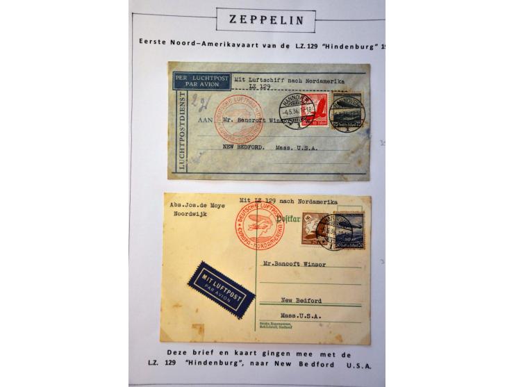 collection of about 130 Zeppelin covers including better flights and frankings, Treatypost, registered etc. on album leaves i