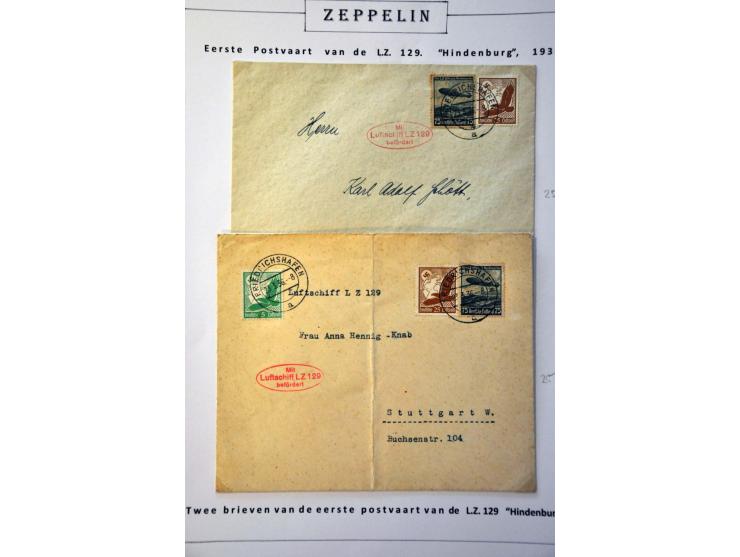 collection of about 130 Zeppelin covers including better flights and frankings, Treatypost, registered etc. on album leaves i