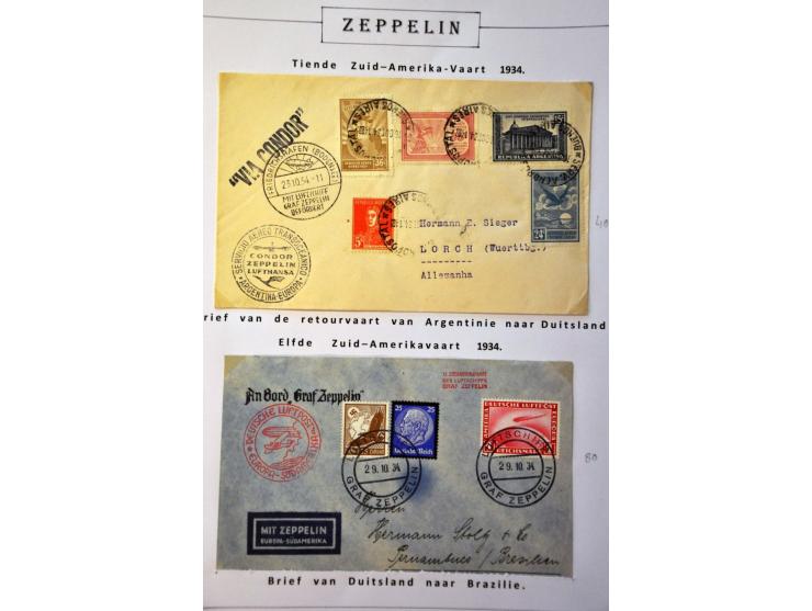 collection of about 130 Zeppelin covers including better flights and frankings, Treatypost, registered etc. on album leaves i