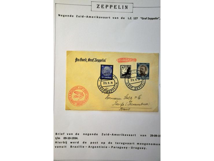 collection of about 130 Zeppelin covers including better flights and frankings, Treatypost, registered etc. on album leaves i