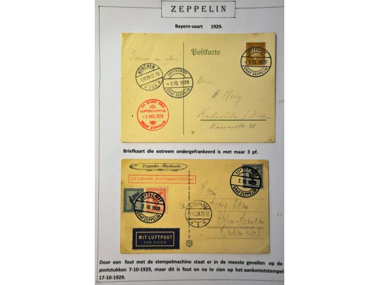 collection of about 130 Zeppelin covers including better flights and frankings, Treatypost, registered etc. on album leaves i