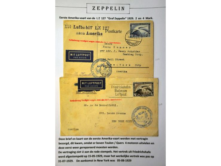 collection of about 130 Zeppelin covers including better flights and frankings, Treatypost, registered etc. on album leaves i