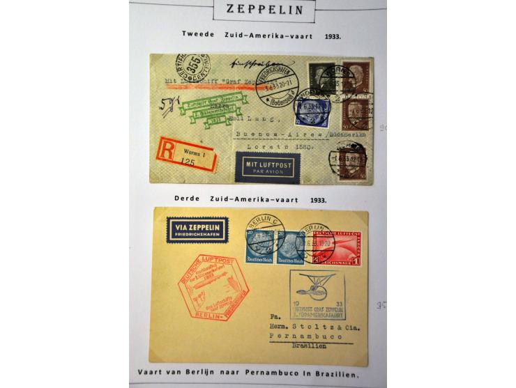 collection of about 130 Zeppelin covers including better flights and frankings, Treatypost, registered etc. on album leaves i