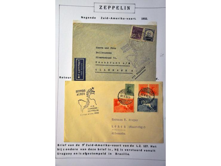 collection of about 130 Zeppelin covers including better flights and frankings, Treatypost, registered etc. on album leaves i